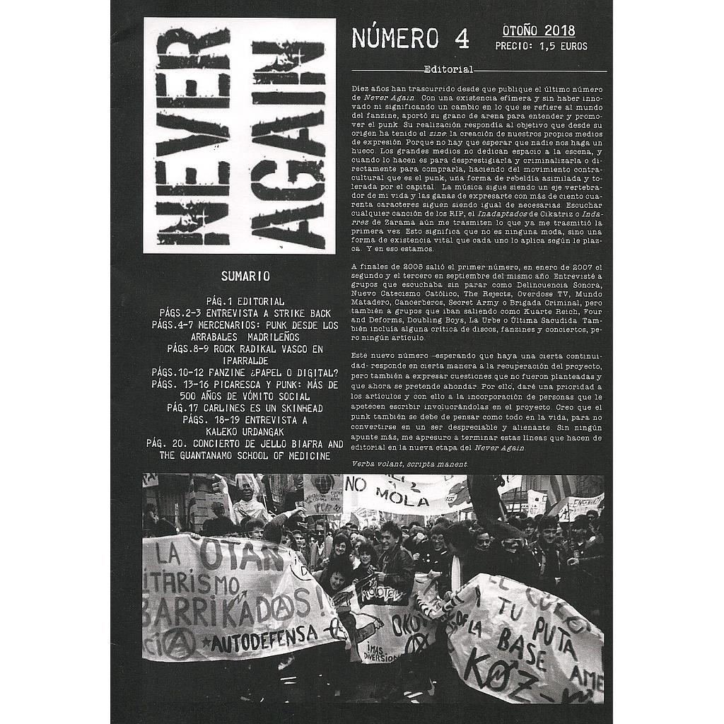 Never again #4 (Otoño 2018)